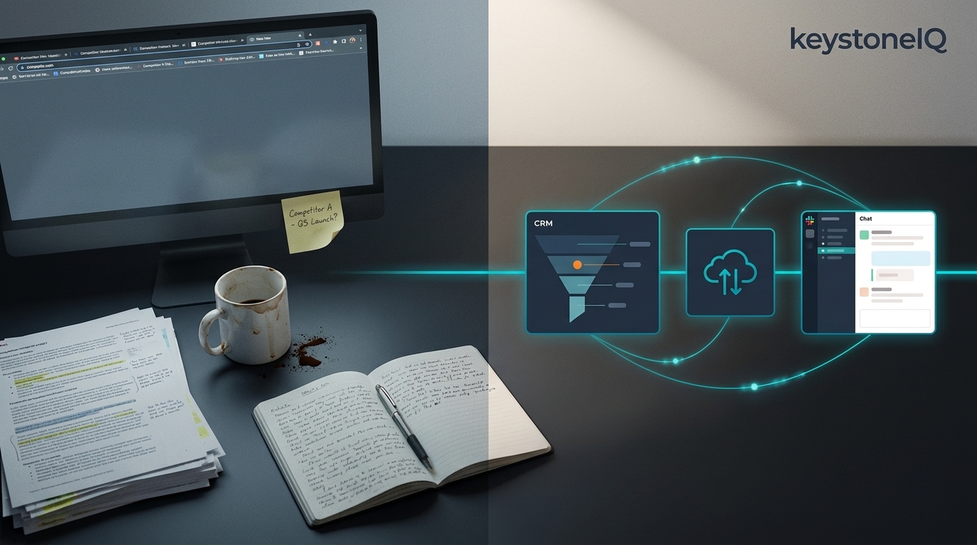 KeystoneIQ syncing competitor signals to a Salesforce opportunity