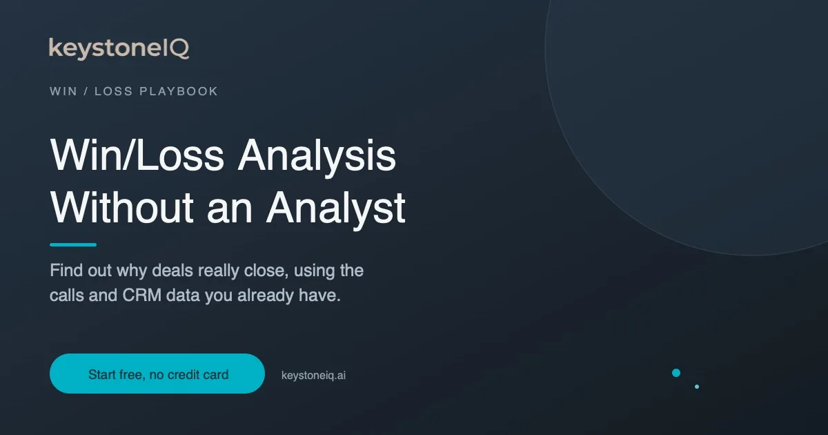 Win/loss analysis without a dedicated analyst: find out why deals really close using the calls and CRM data you already have
