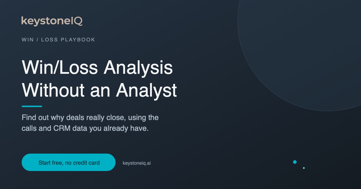 Win/loss analysis without a dedicated analyst: find out why deals really close using the calls and CRM data you already have